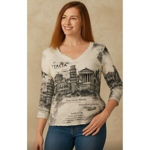 Grandmillennial Aesthetic Italy Travel Print Tee | Requirements Art Series | Siz